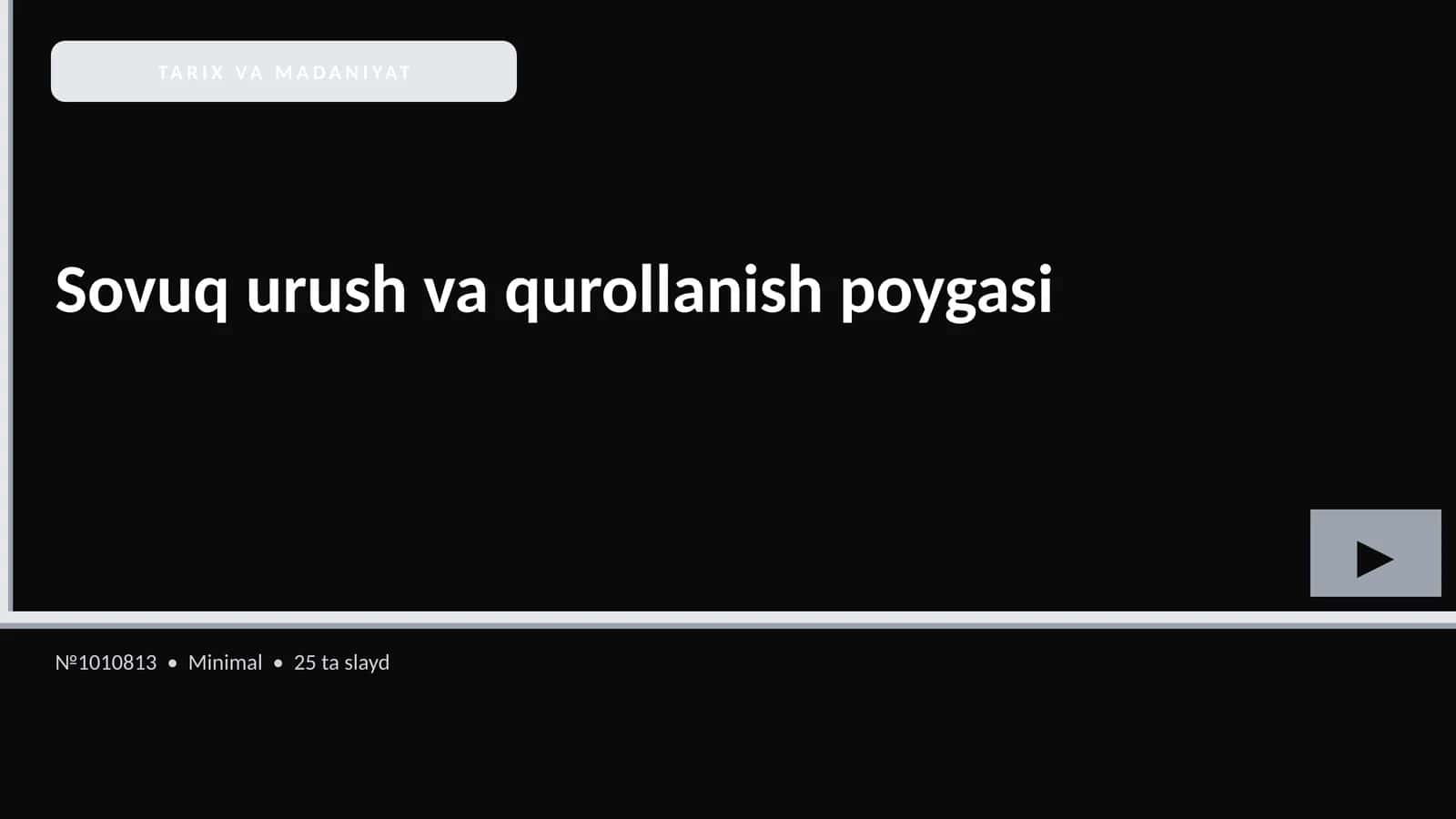 Sovuq urush va qurollanish poygasi 1