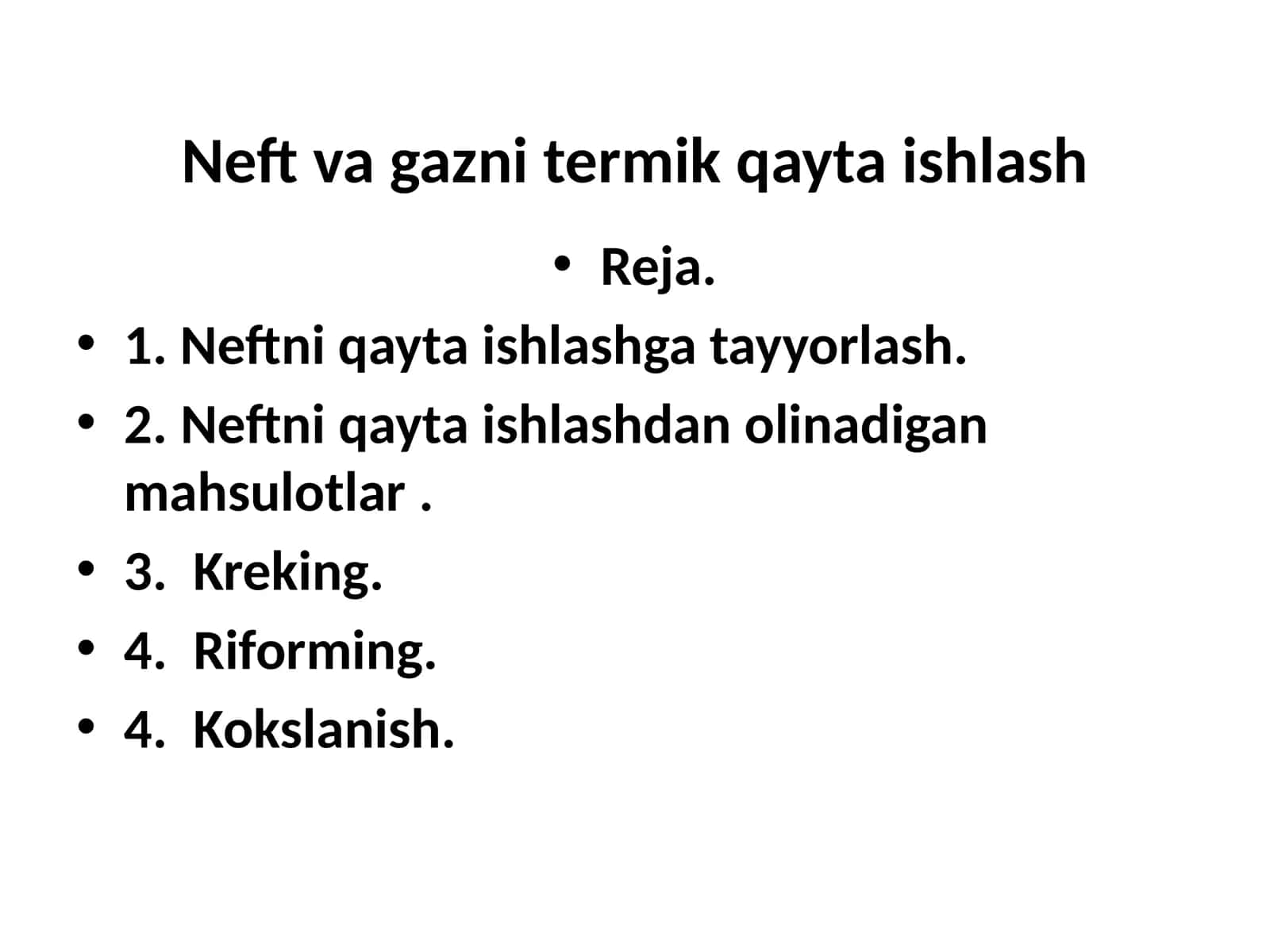 Neft va gazni termik qayta ishlash 1