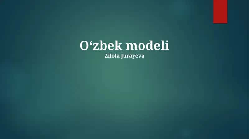 Oʻzbek modeli 1