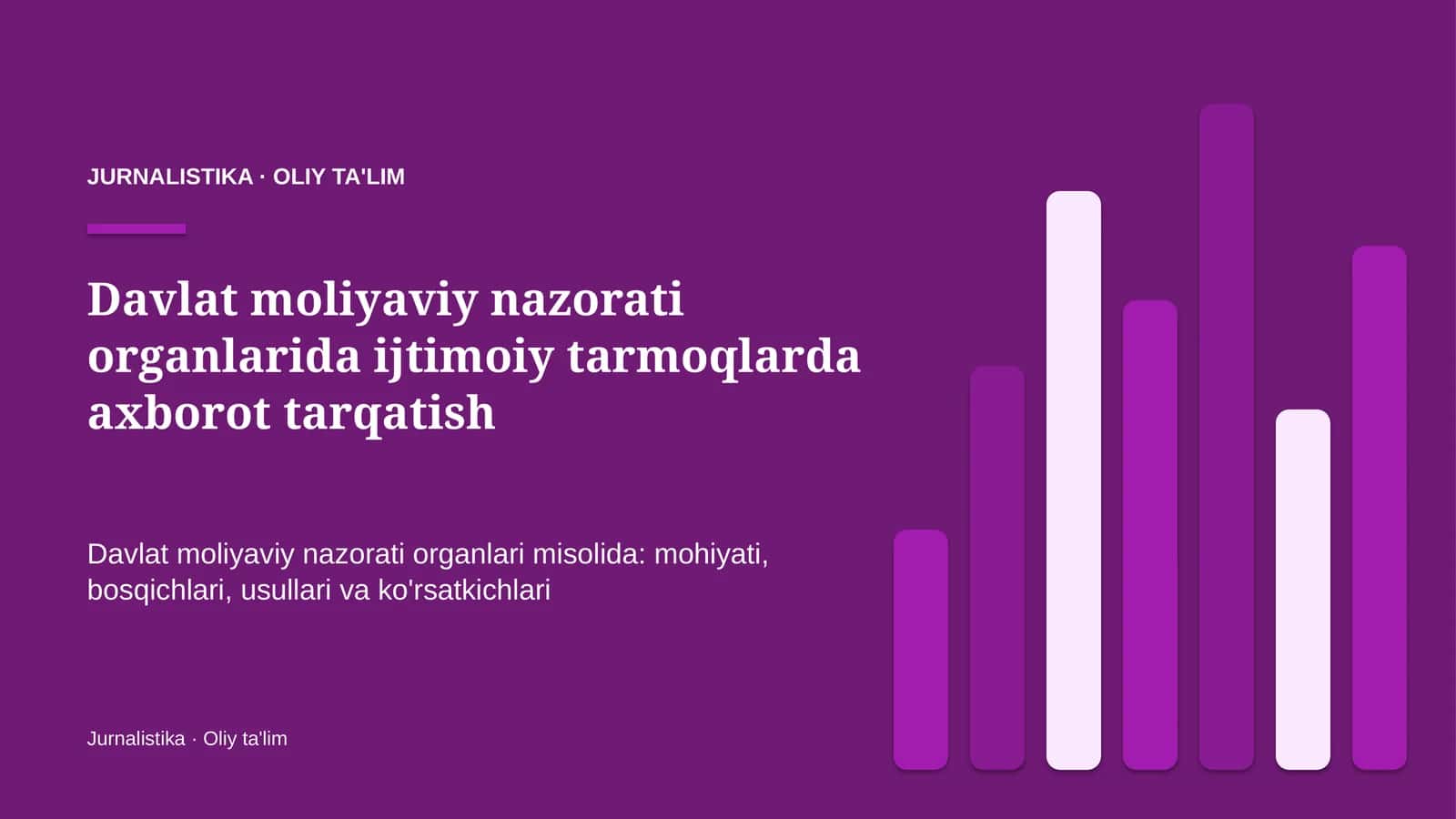Jurnalistika · Oliy ta'lim 1