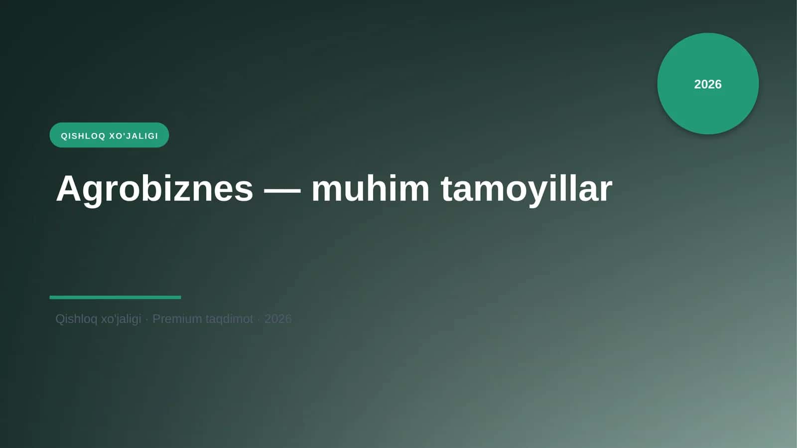 Agrobiznes — muhim tamoyillar 1