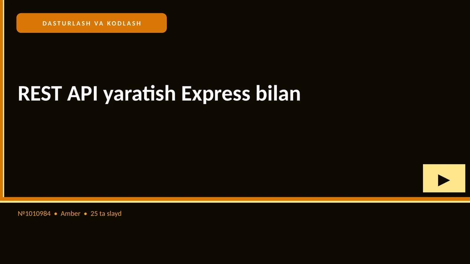REST API yaratish Express bilan 1
