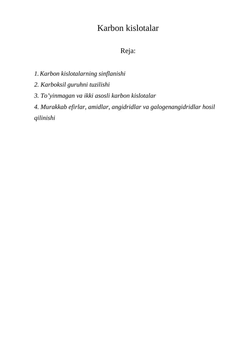 Karbon kislotalar 1
