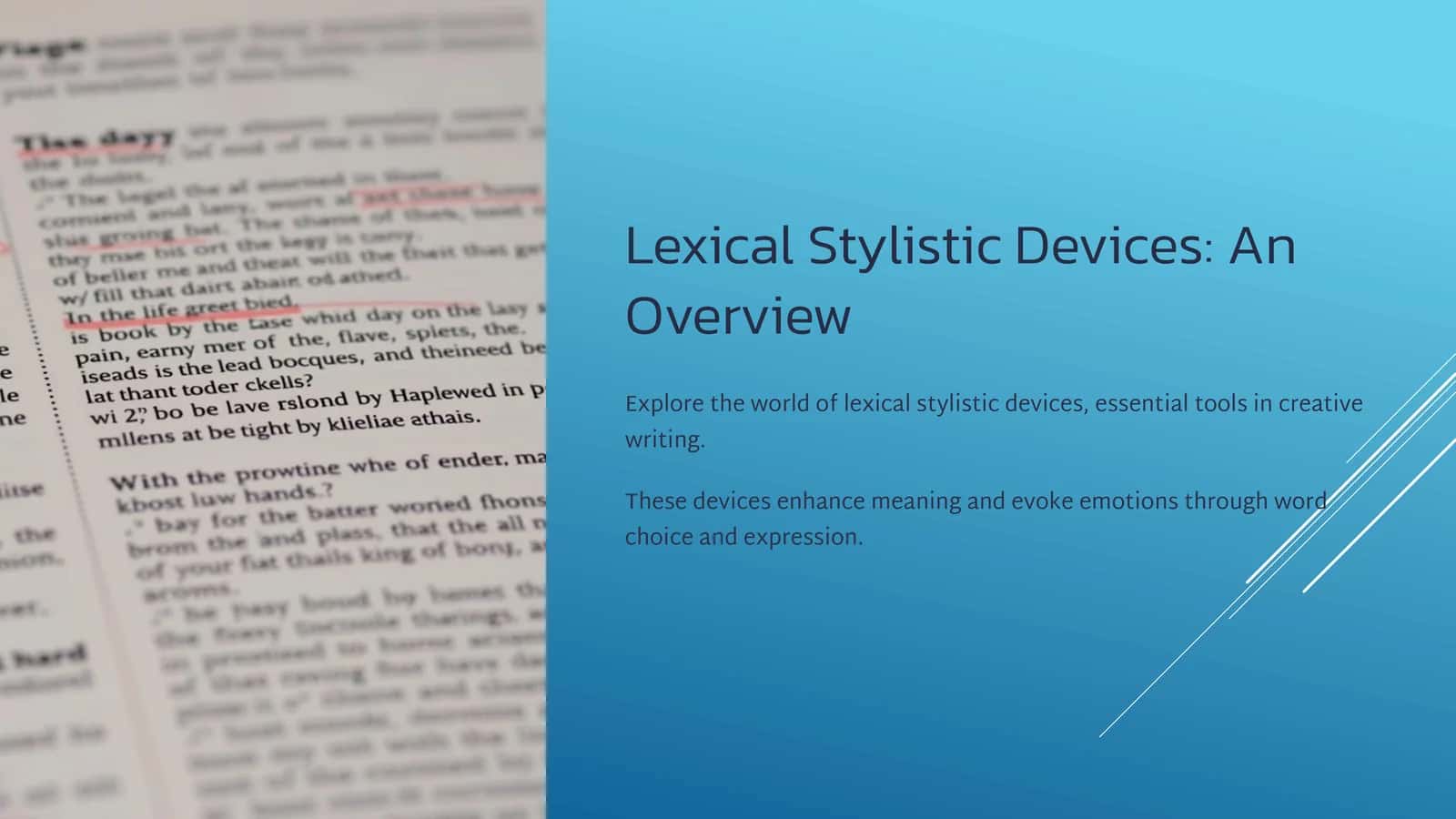 Lexical Stylistic Devices: An Overview 1