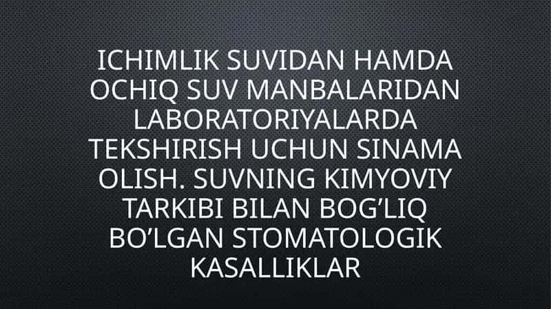 Suvni laboratoriyada tekshirish 1