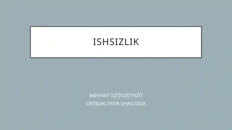 Ishsizlik
