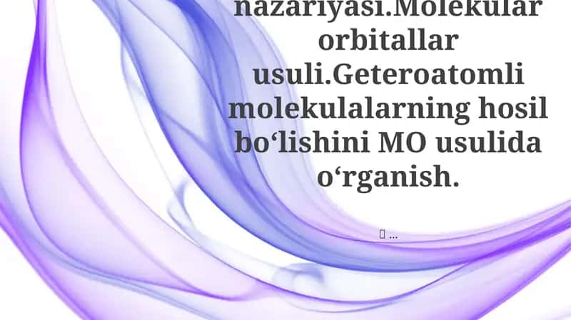 Valent bogʻlar nazariyasi 1