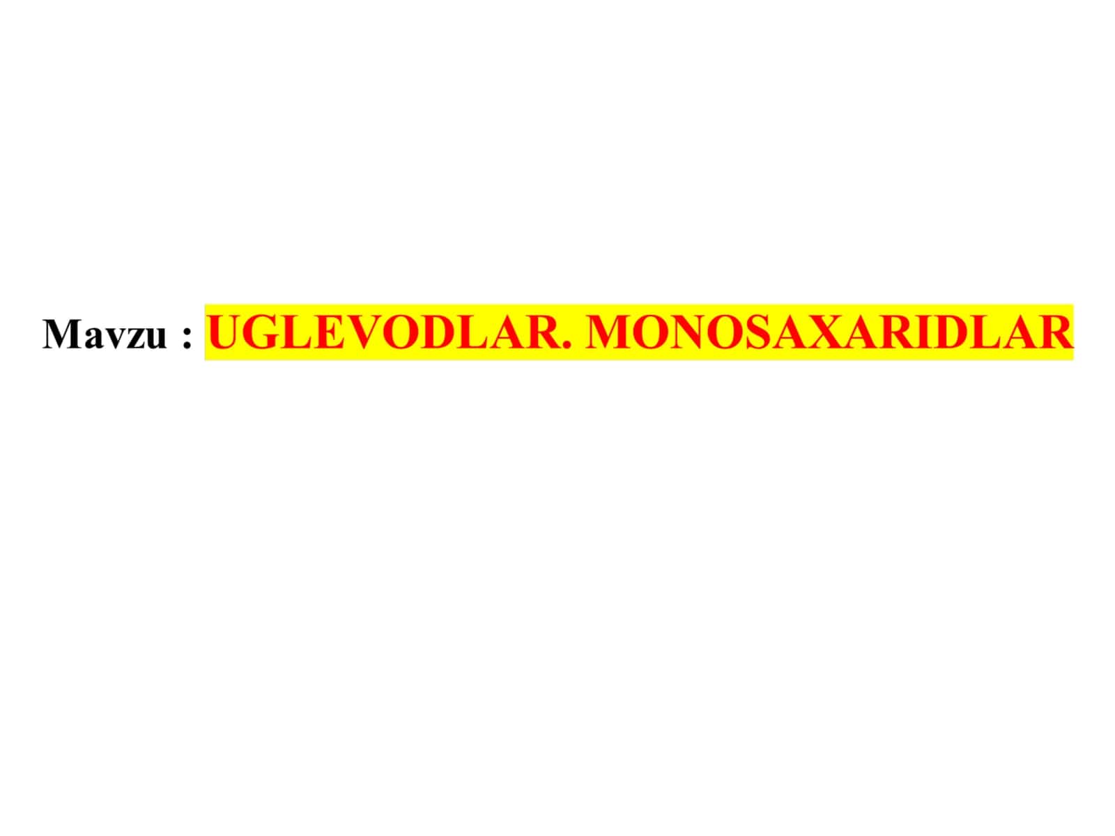 Monosaxaridlar 1
