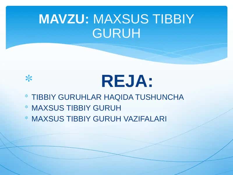 MAXSUS TIBBIY GURUH 1