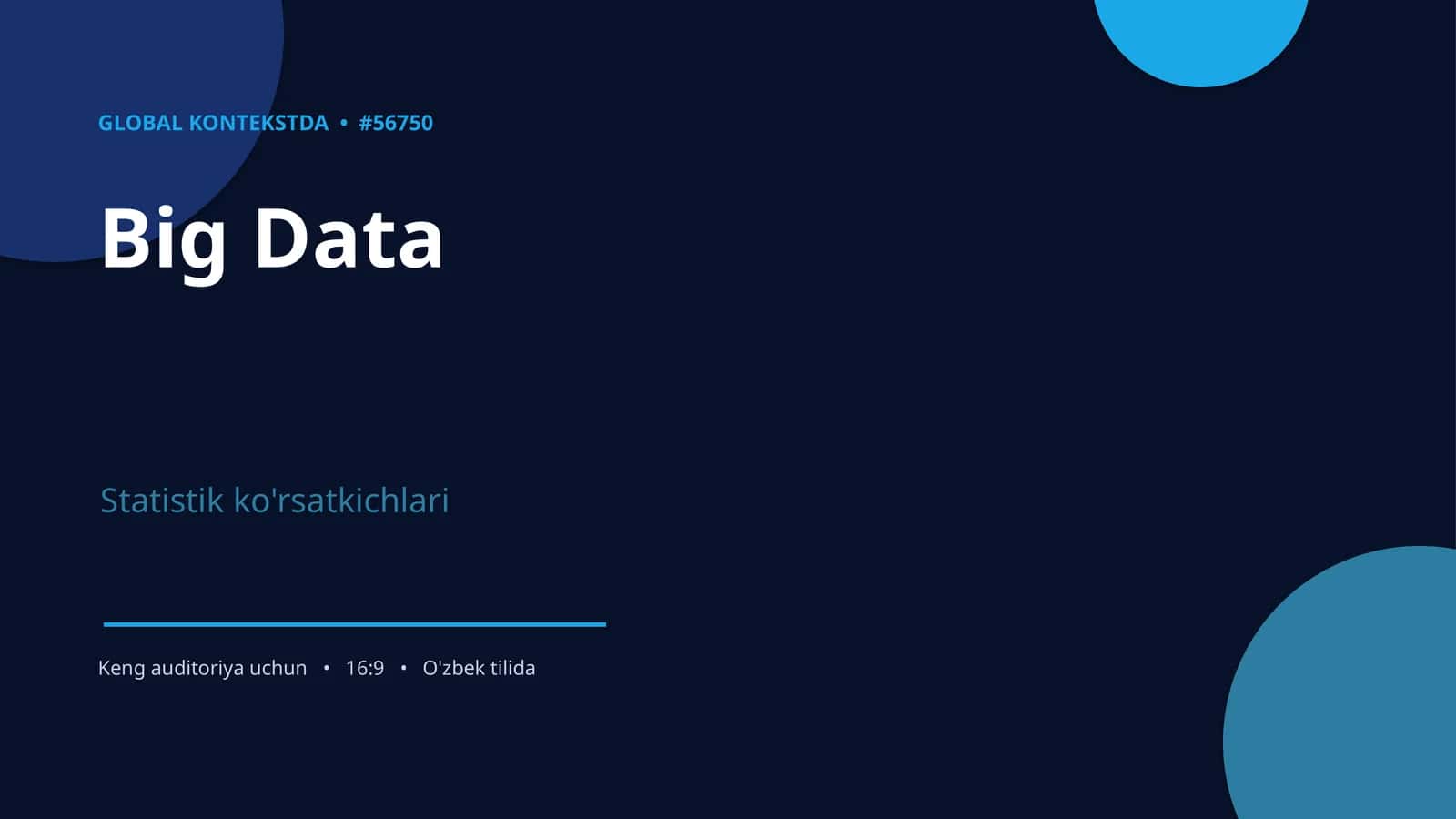 Big Data Statistik Ko'rsatkichlari 1