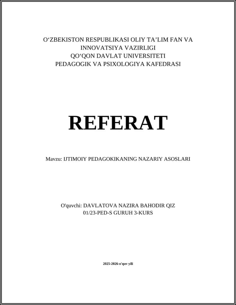 IJTIMOIY PEDAGOKIKANING NAZARIY ASOSLARI 1