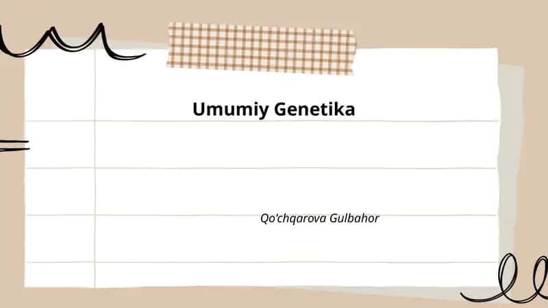 Umumiy Genetika 1