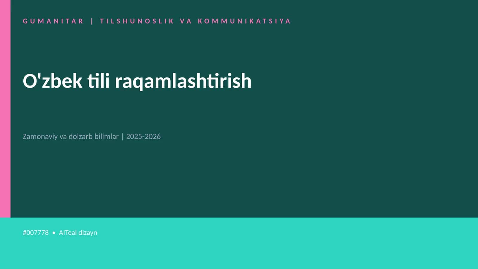O'zbek tili raqamlashtirish 1