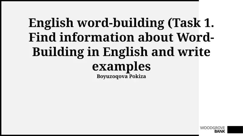 English word-building 1