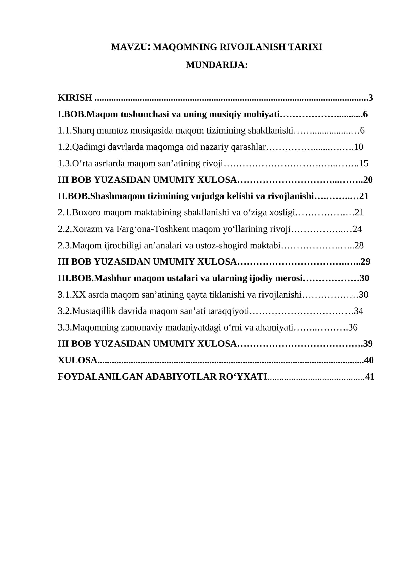 MAQOMNING RIVOJLANISH TARIXI 1