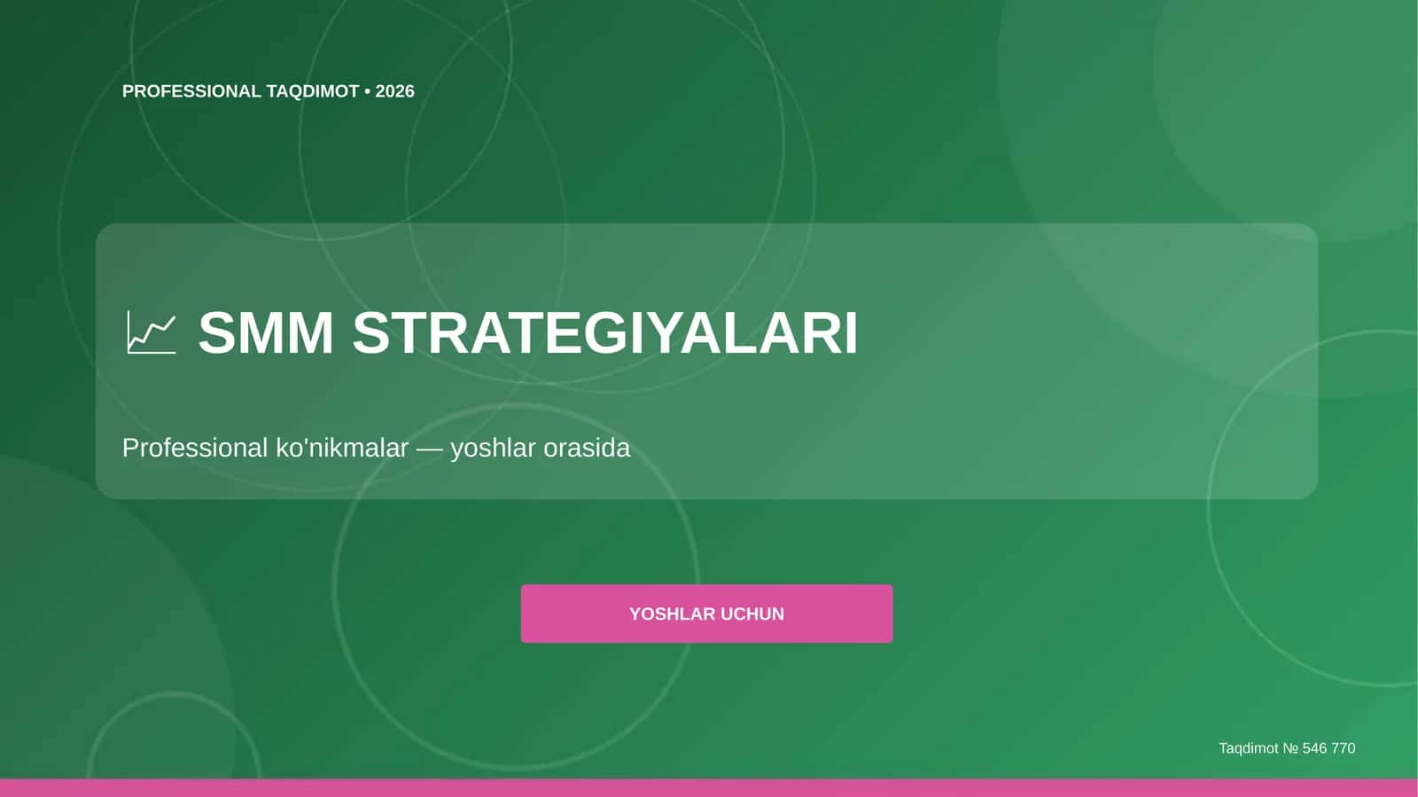 SMM strategiyalari: professional ko'nikmalar (yoshlar orasida) 1