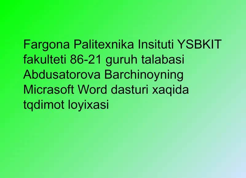 Microsoft Office Word 1
