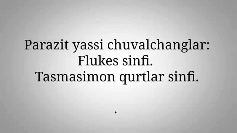 Parazit yassi chuvalchanglar 1