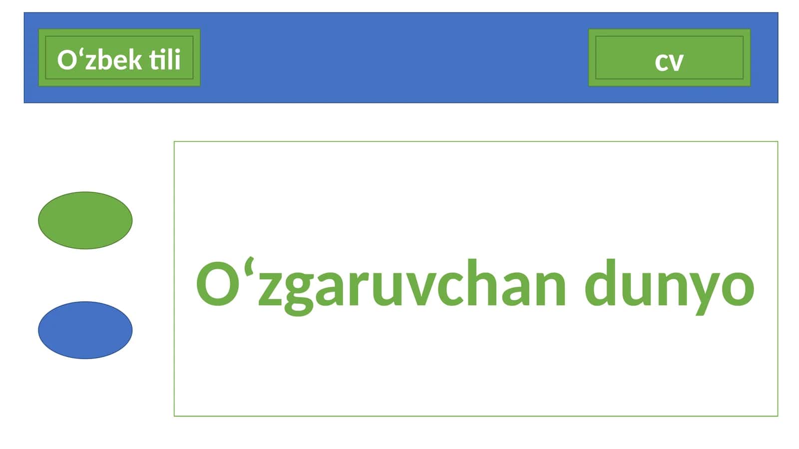 O‘zbektili O‘zgaruvchandunyo Darsrejasi 1