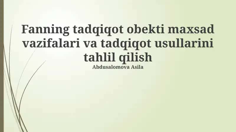 Adabiyotlar Sharhi 1
