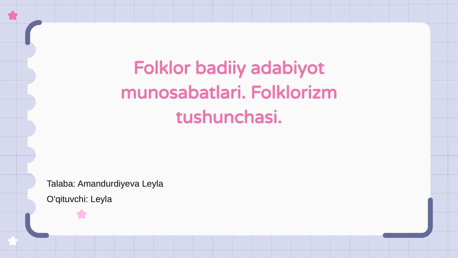 Folklor va Badiiy Adabiyot: Tanishtirish 1