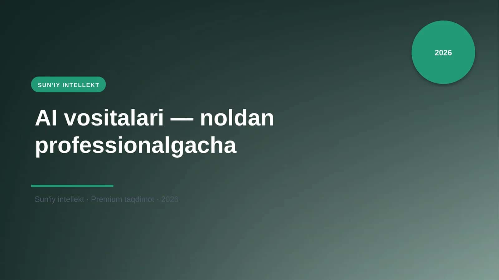 AI vositalari — noldan professionalgacha 1