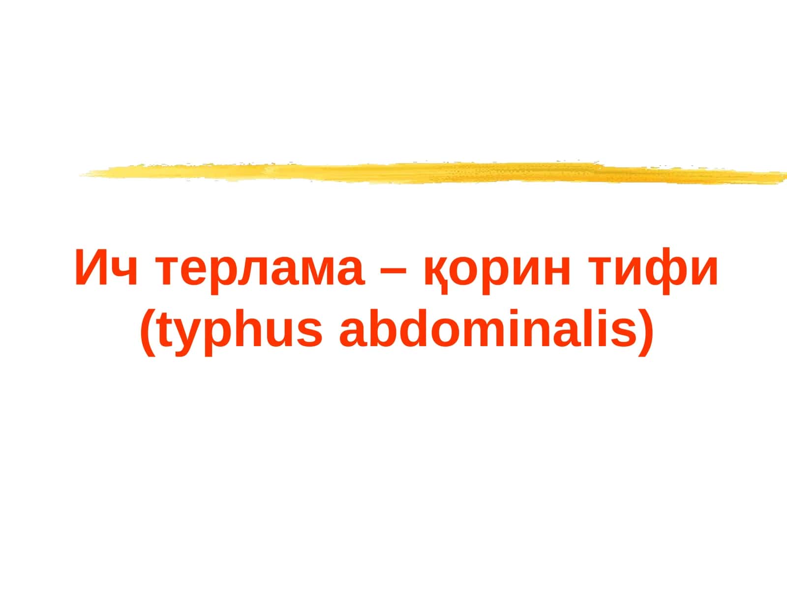 Ичтерлама–қорин тифи (typhus abdominalis) 1