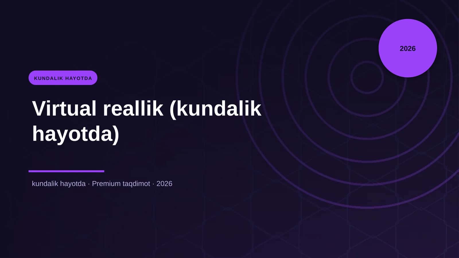 Virtual reallik (kundalik hayotda) 1