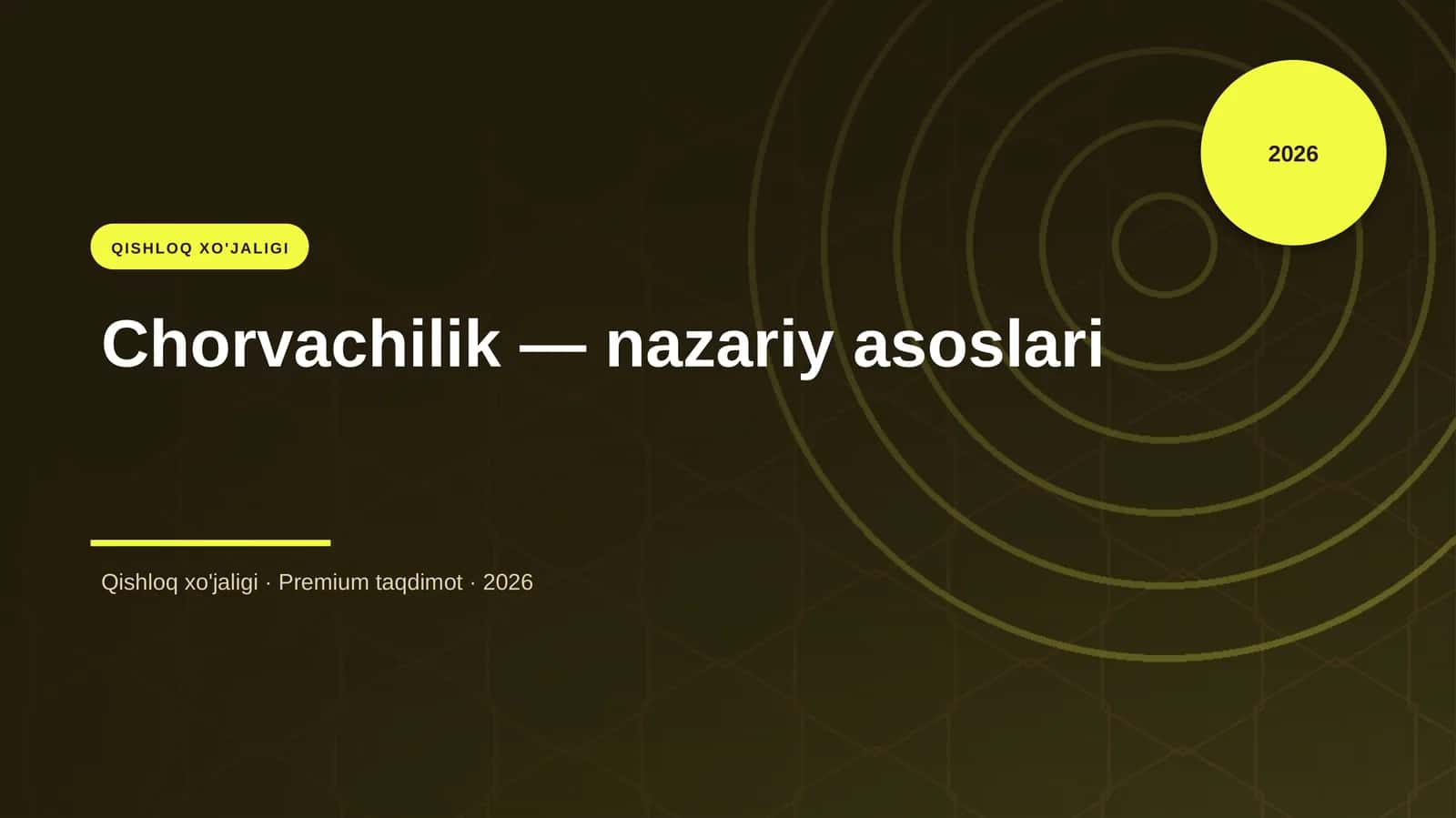 Chorvachilik — nazariy asoslari 1