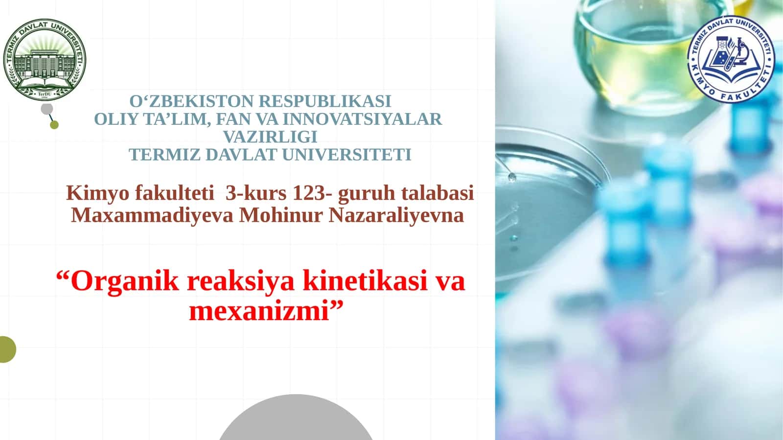 Organik reaksiyakinetikasivamexanizmi 1