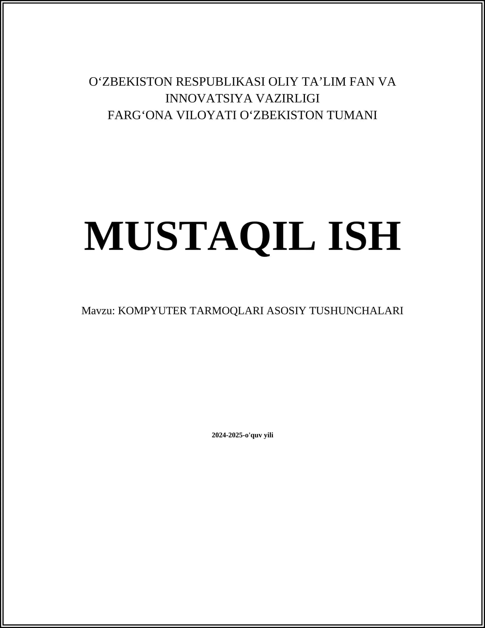 Kompyuter tarmoqlari tarixi 1