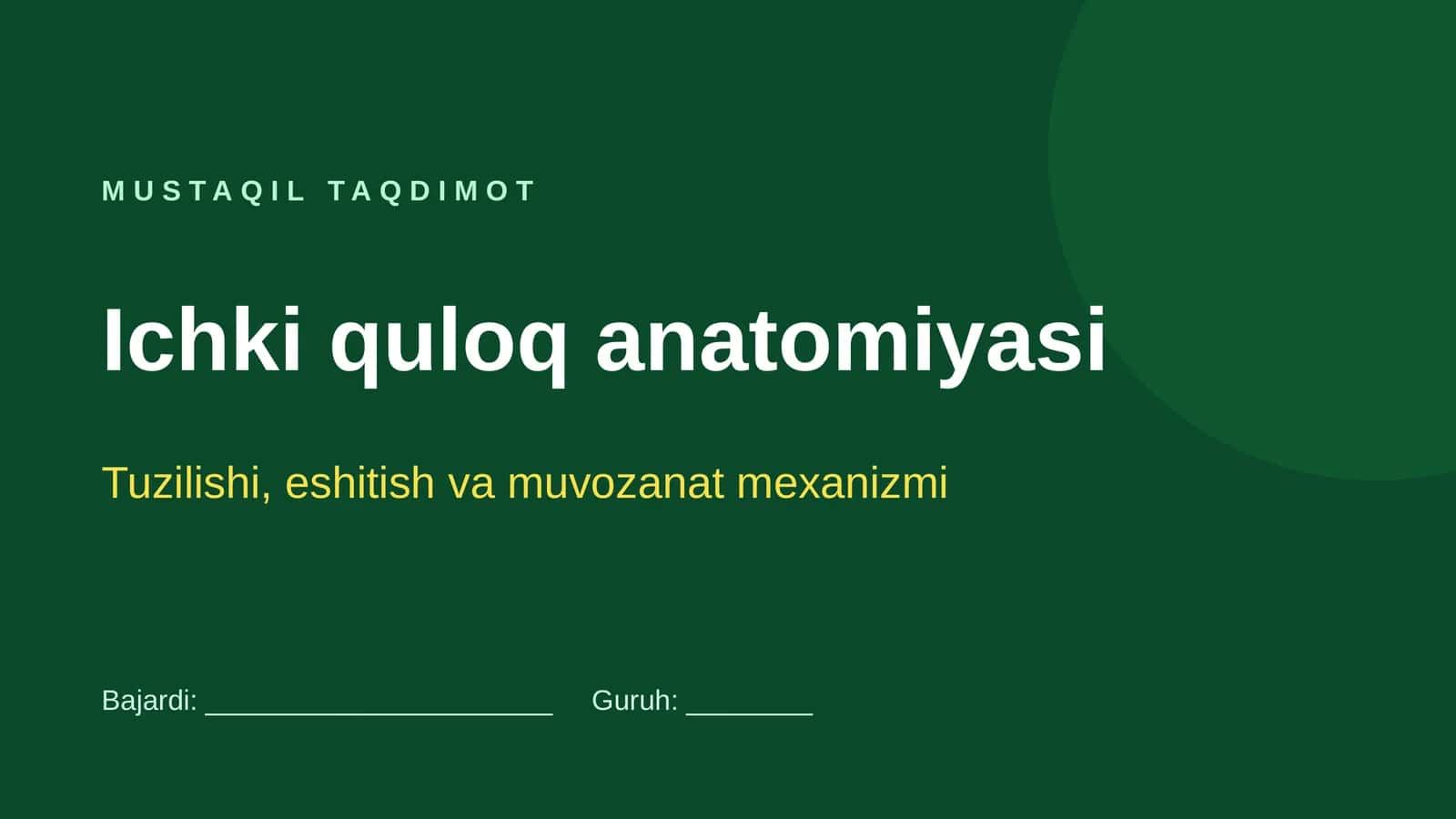 Ichki quloq anatomiyasi 1