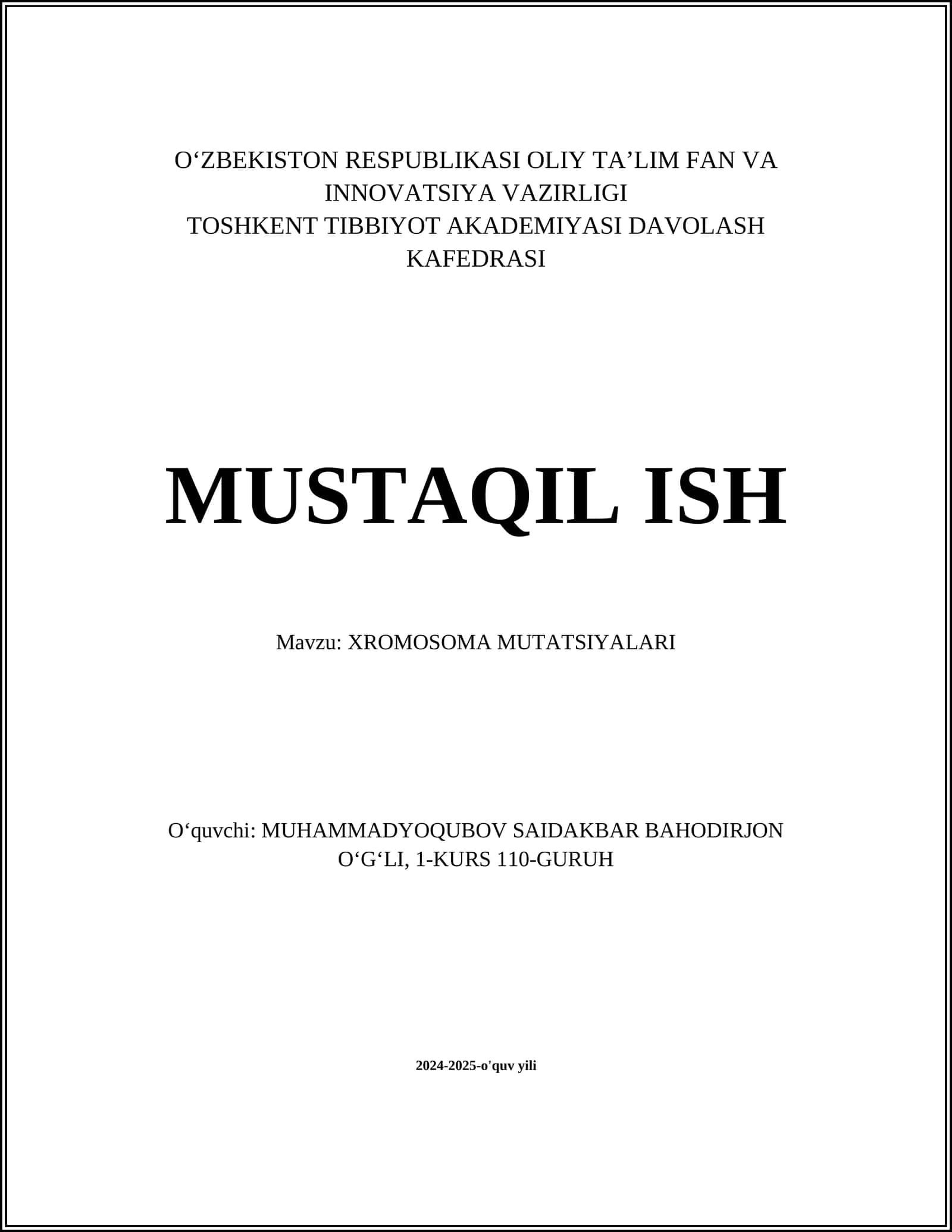 XROMOSOMA MUTATSIYALARI 1