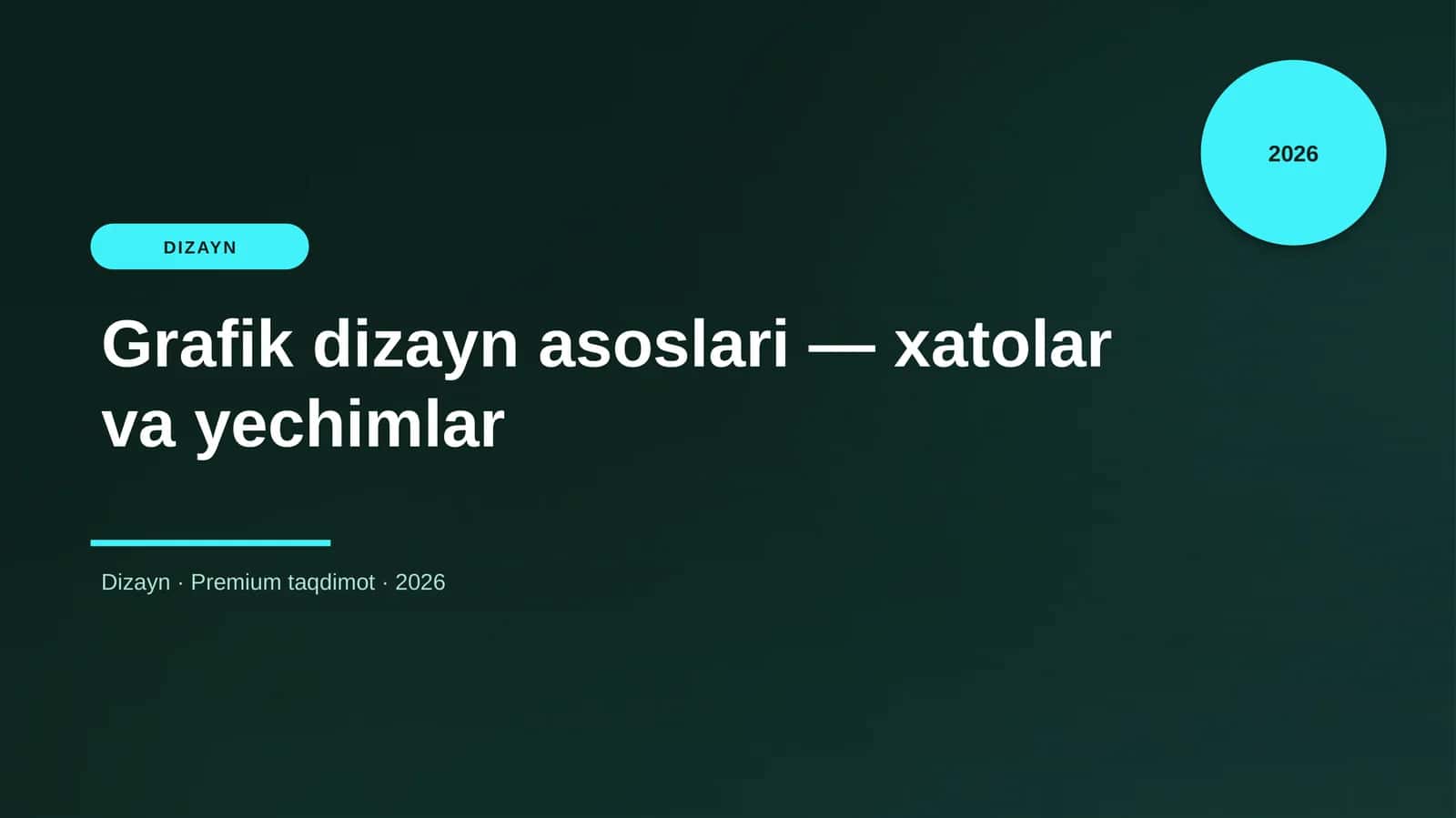 Grafik dizayn asoslari — xatolar va yechimlar 1