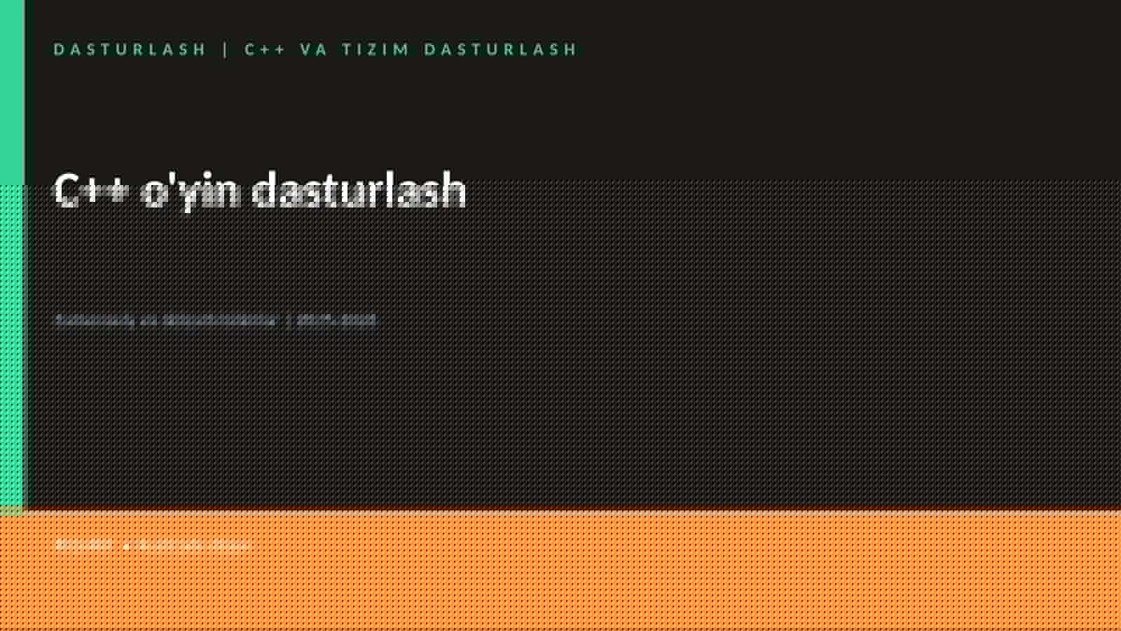 C++ VA TIZIM DASTURLASH 1
