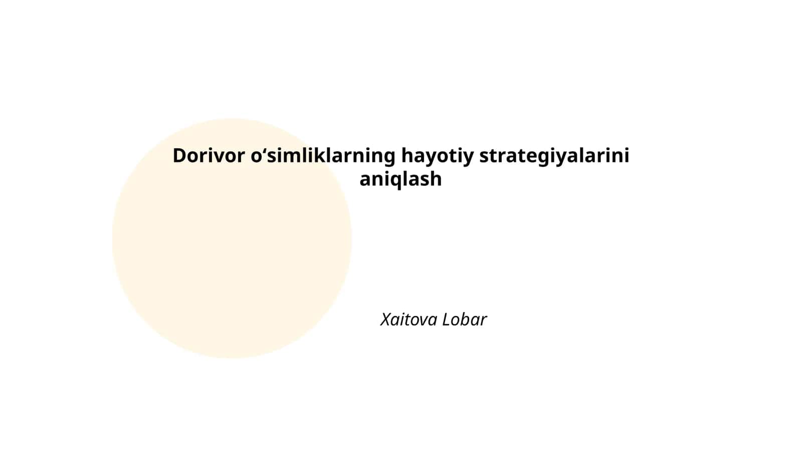 Morfologik adaptatsiyalar 1