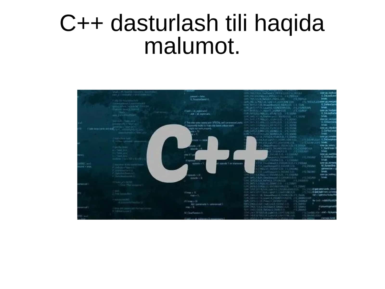 C++ dasturlash tili haqida malumot 1