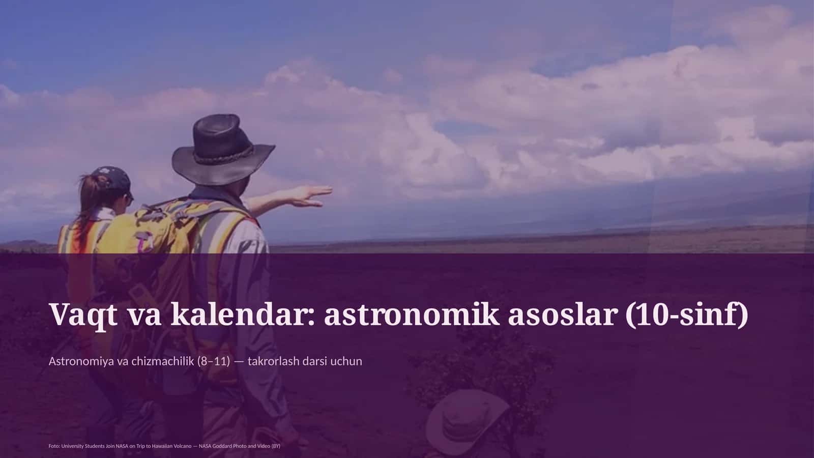 Vaqt va kalendar: astronomik asoslar (10-sinf) 1