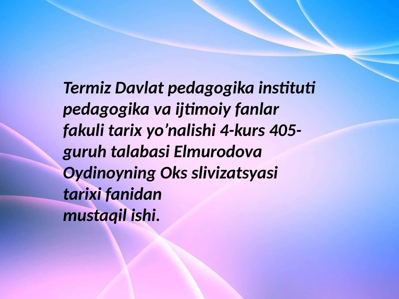 Okssilvizatsiyasiningyozuvtizmi 1