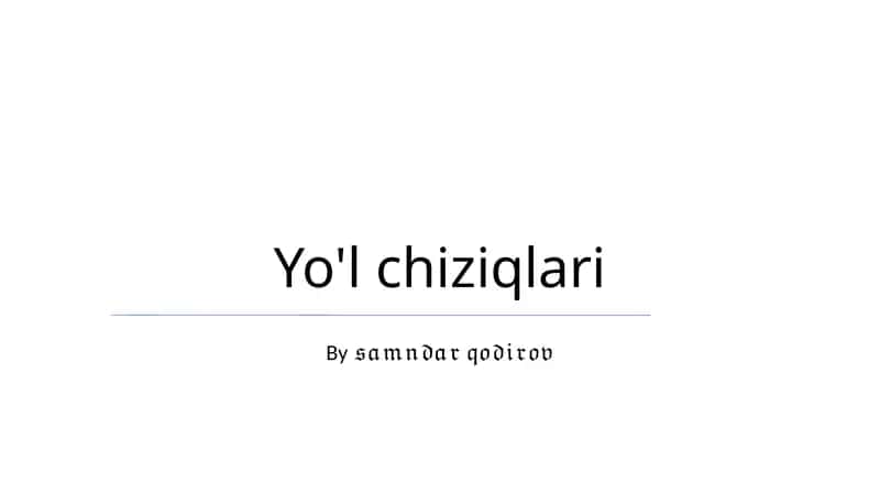 Yo'l chiziqlari 1