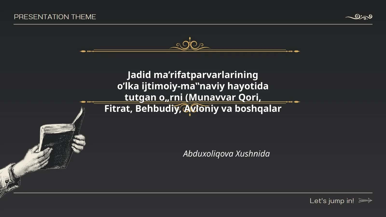 Jadid ma’rifatparvarlarining o’lka ijtimoiy-ma‟naviy hayotida tutgan o„rni 1