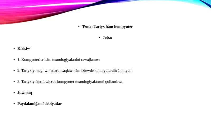 Tariyx hám kompyuter 1