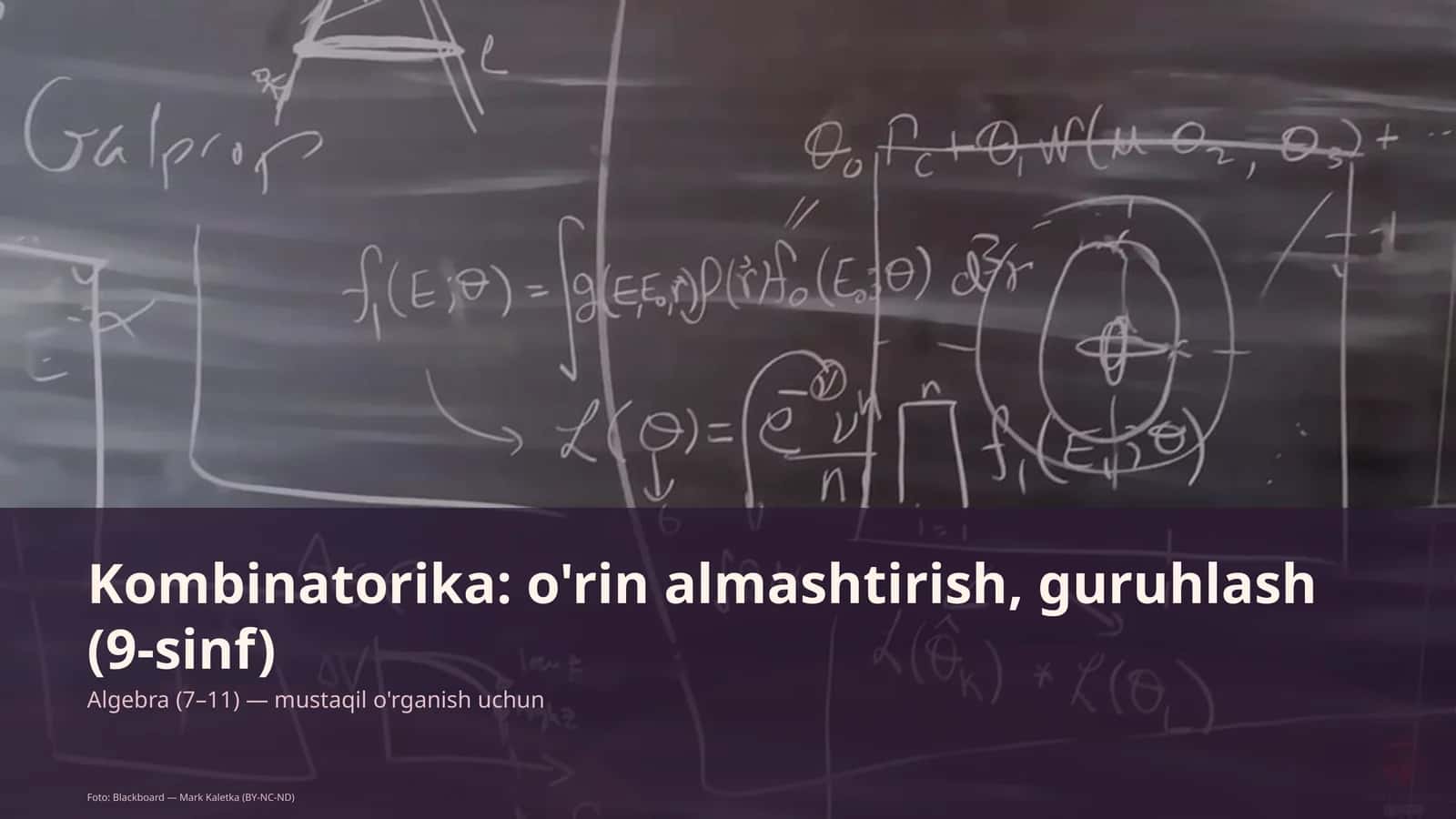 Kombinatorika: o'rin almashtirish, guruhlash (9-sinf) 1