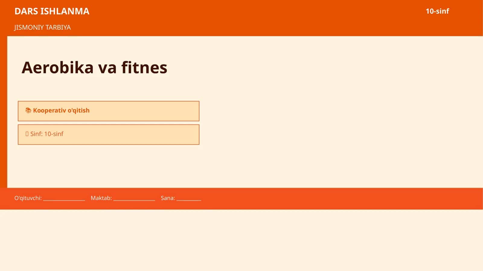 Aerobika va fitnes DARS ISHLANMA 1