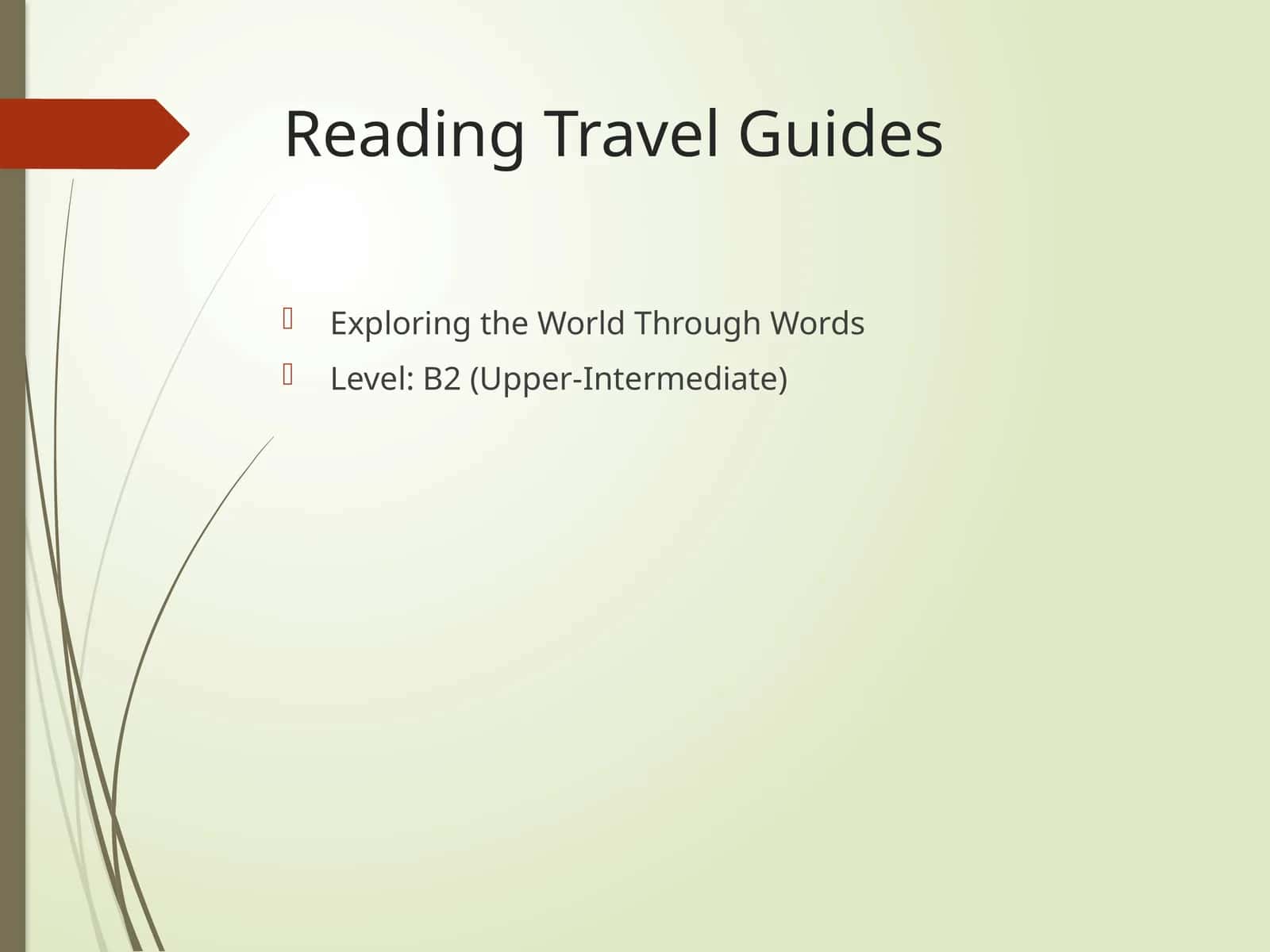 Reading Travel Guides 1