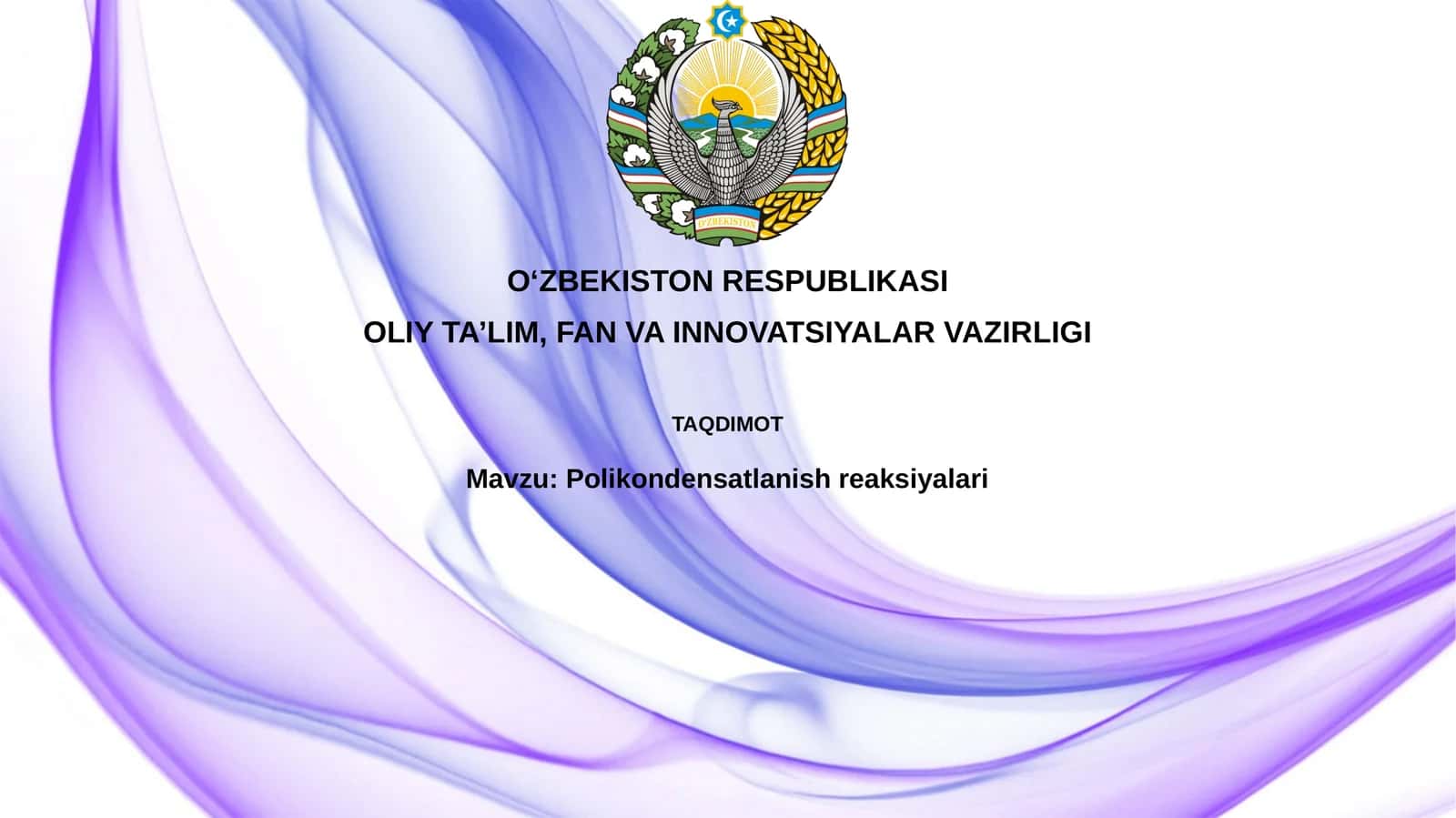 Polikondensatlanish reaksiyalari 1