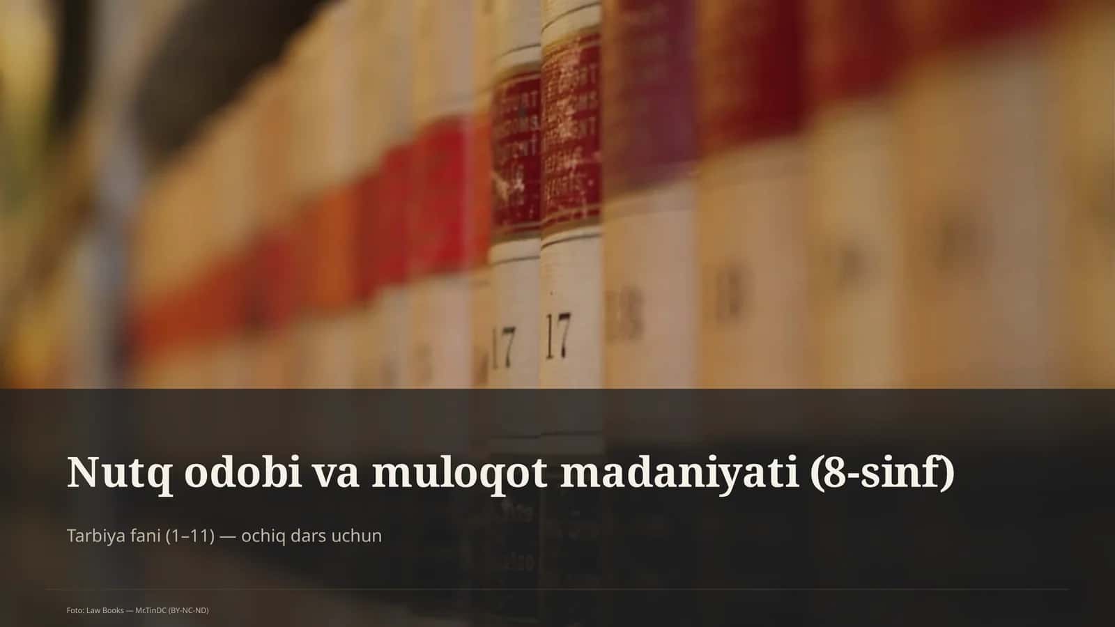 Nutq odobi va muloqot madaniyati (8-sinf) 1