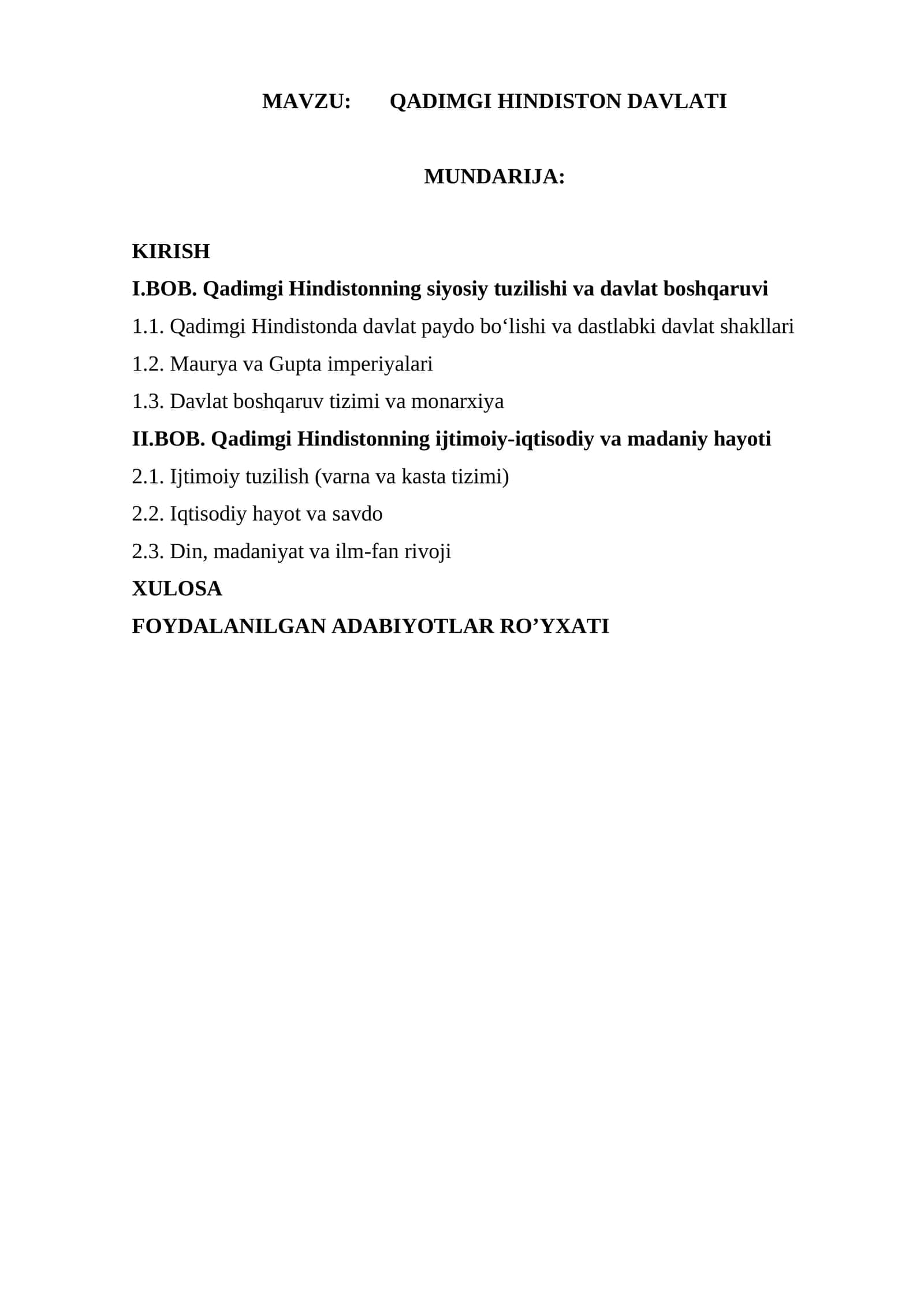 Qadimgi Hindiston Davlati 1