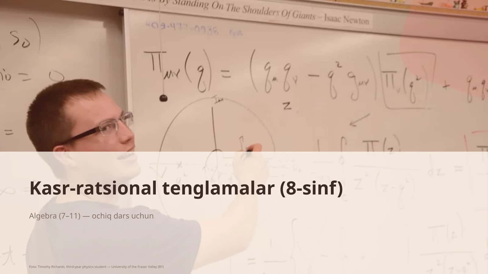 Kasr-ratsional tenglamalar (8-sinf) 1