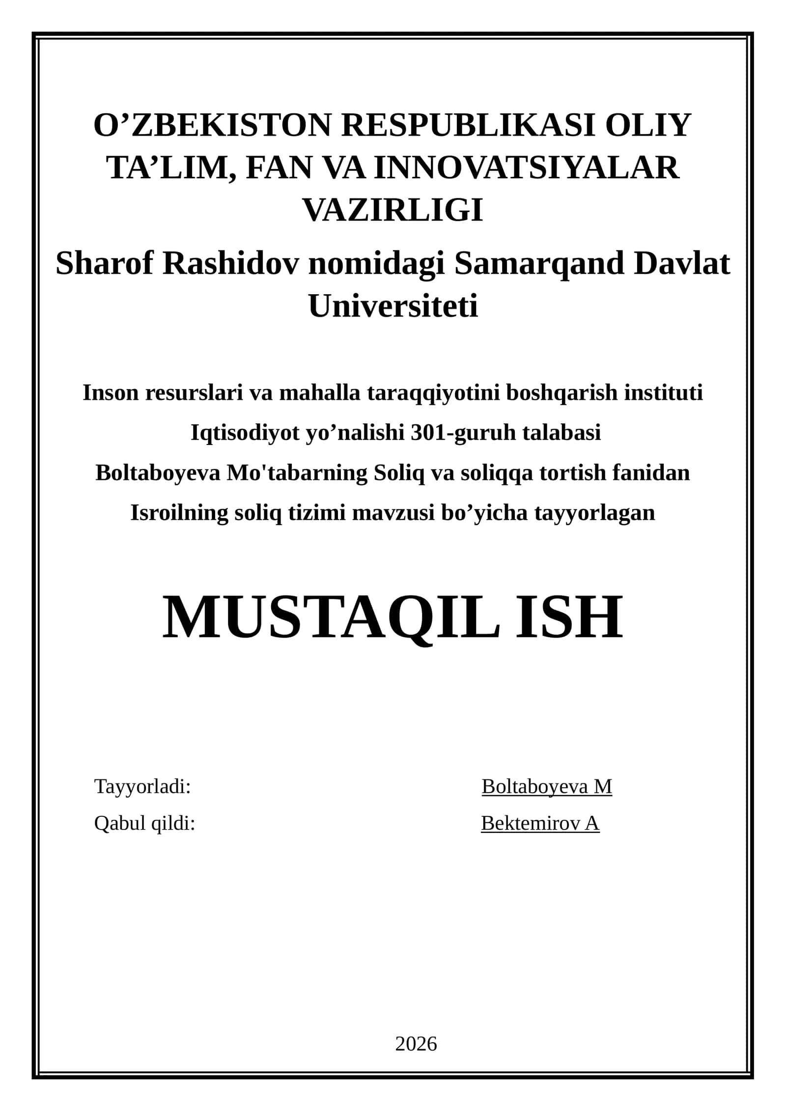 Isroil davlati soliq tizimi 1